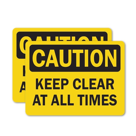 Signmission Keep Clear At All Times, 18 in W x Rectangle, Vinyl Decal OS-2PACK-CS-D-1218-L-19193